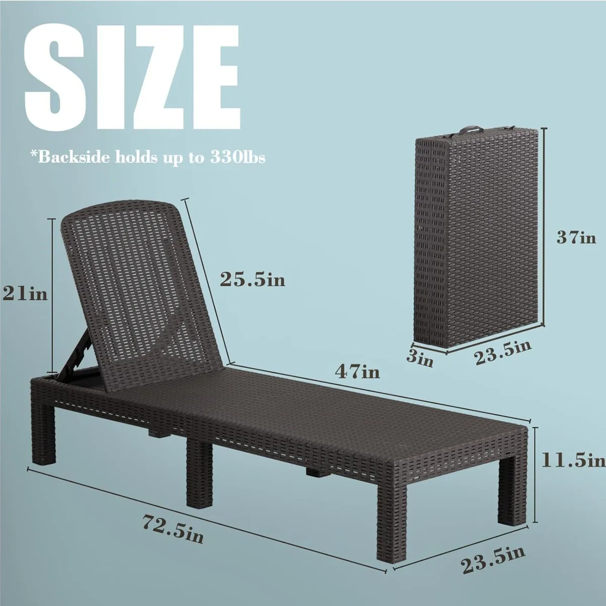 Outdoor Lounge Chair Pool Chaise Waterproof - Image 3