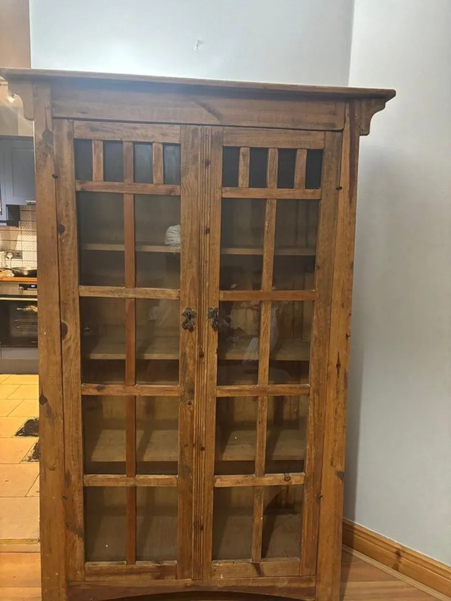 Tall Wood Display Cabinet - Image 1