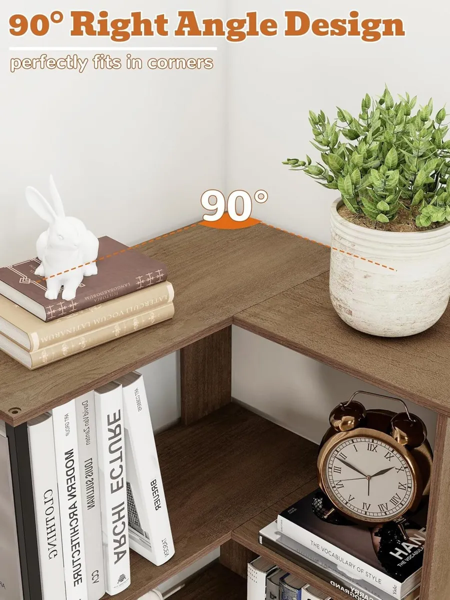 7-tier corner bookcase tall storage shelf 187 cm - Image 3