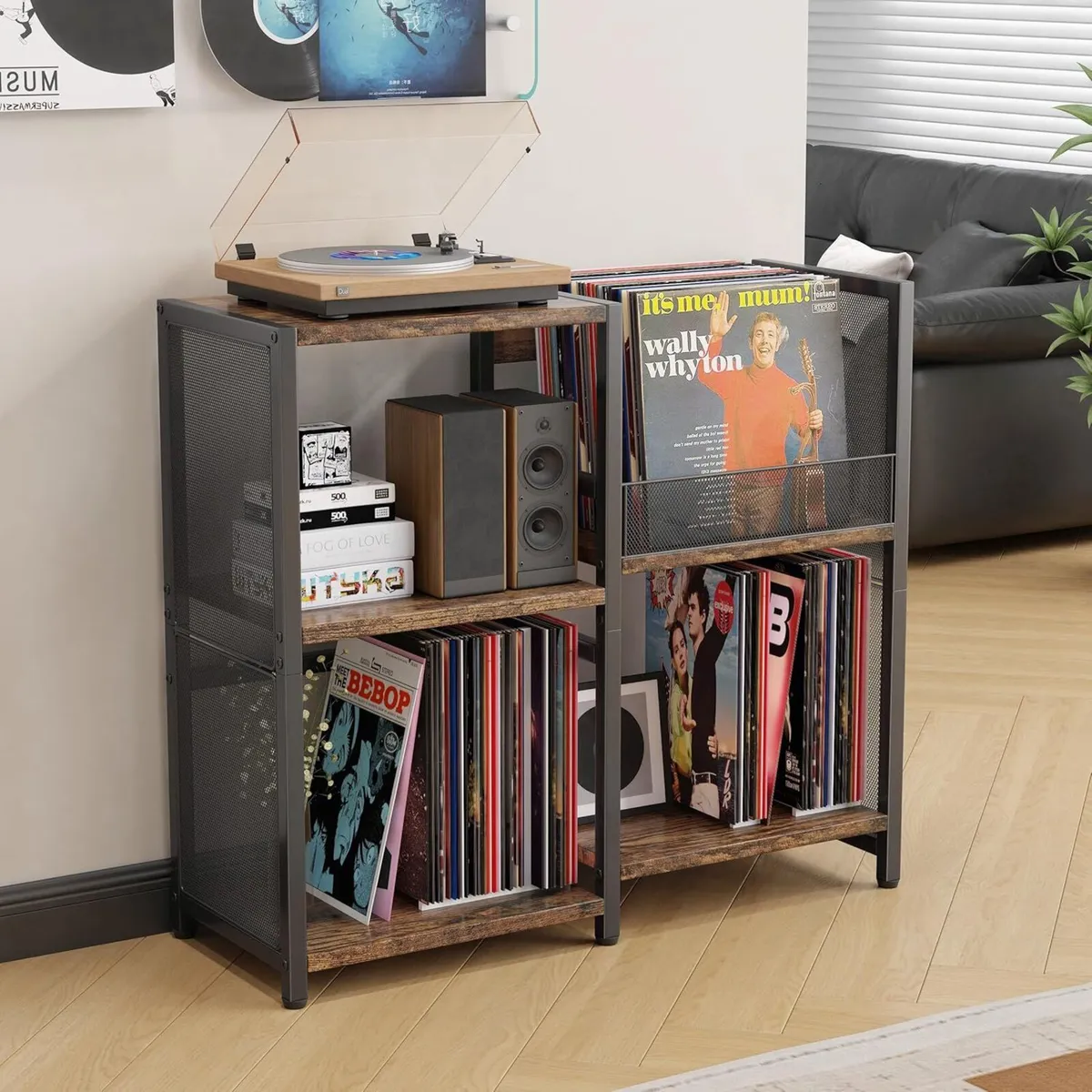 Record Player Stand Turntable with Vinyl Storage - Image 1