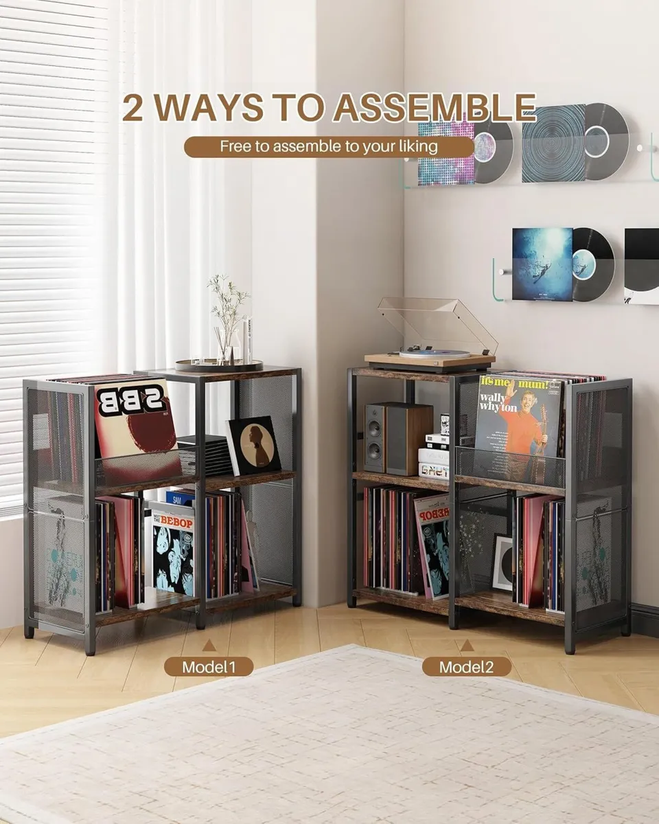 Record Player Stand Turntable with Vinyl Storage - Image 3