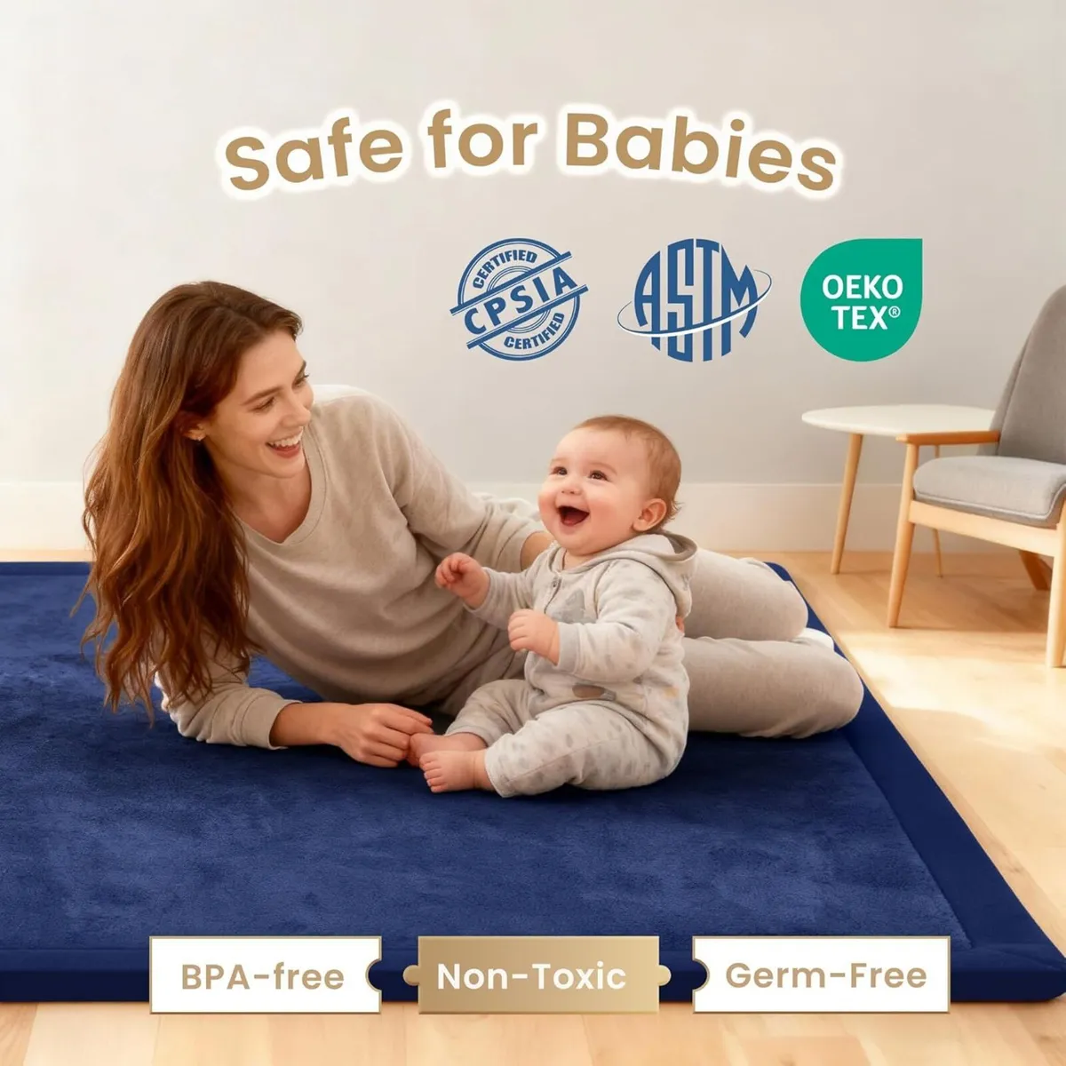 Baby Play Mat: 3.5CM Thick Memory Foam Non-Slip - Image 3