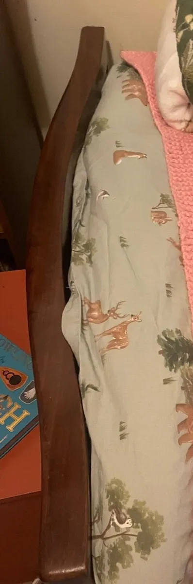 Antique mahagony single bed frame with matress bas - Image 2