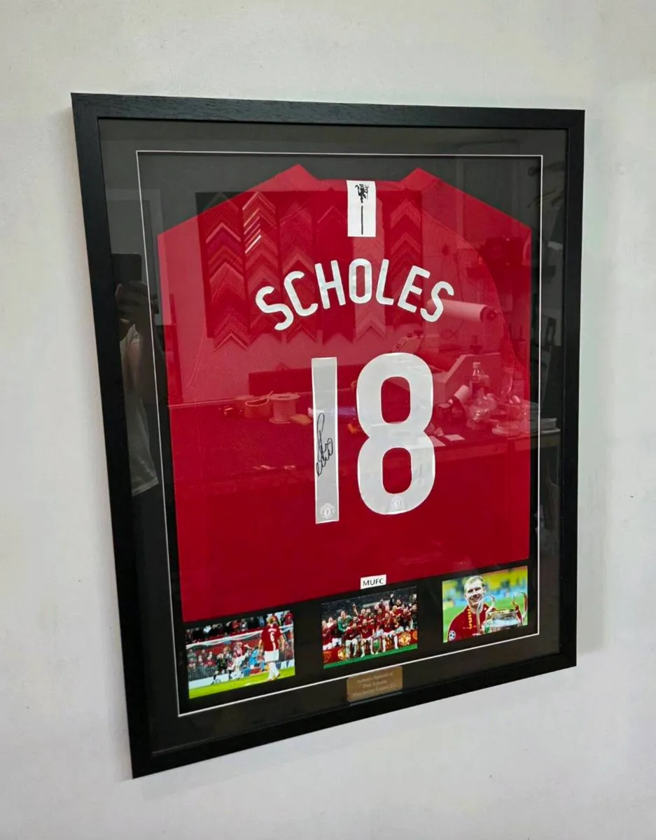 Paul Scholes Framed Signed Man Utd Shirts - Image 2