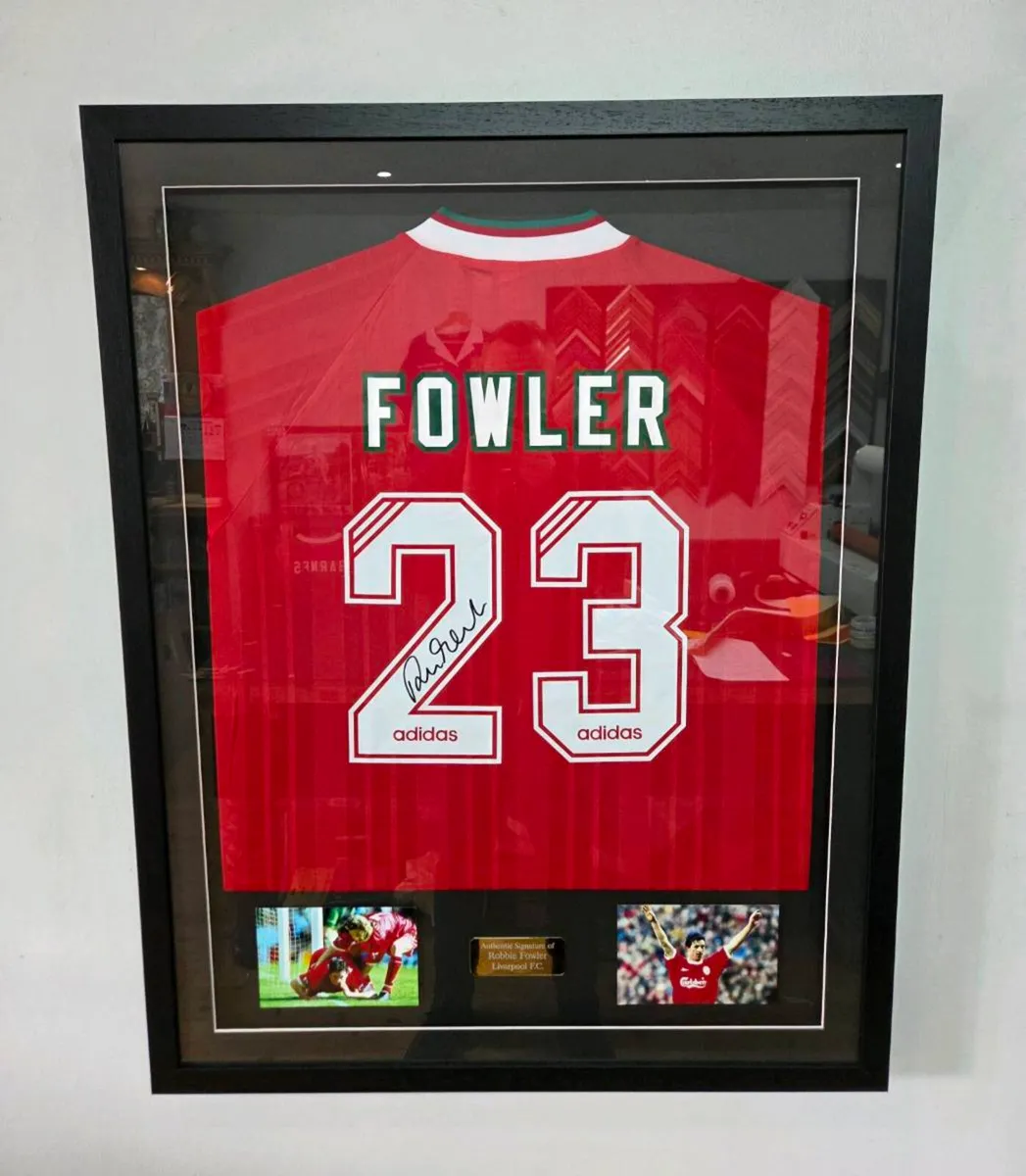Fowler and Barnes Framed Signed Liverpool Shirts - Image 1