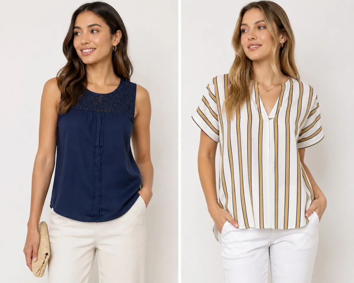 Ladies Tops/Clothes: Size 12  Navy Top (Only brand - Image 1