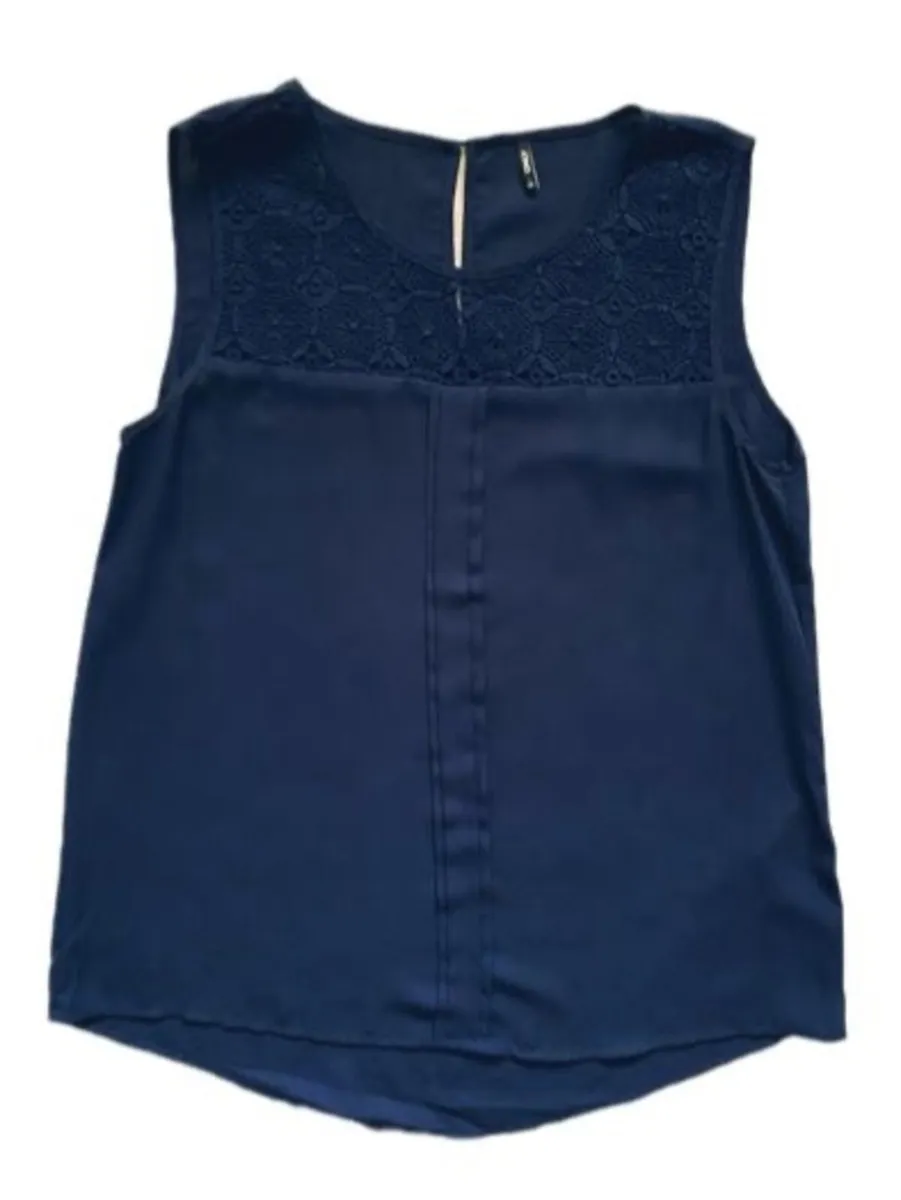 Ladies Tops/Clothes: Size 12  Navy Top (Only brand - Image 3