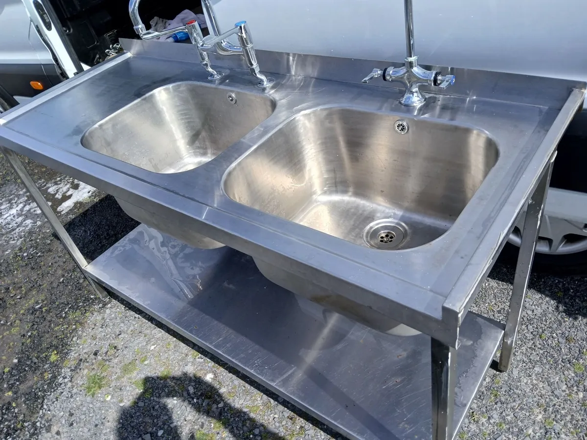 Staneless steel cabbinet double sink unit complete - Image 4