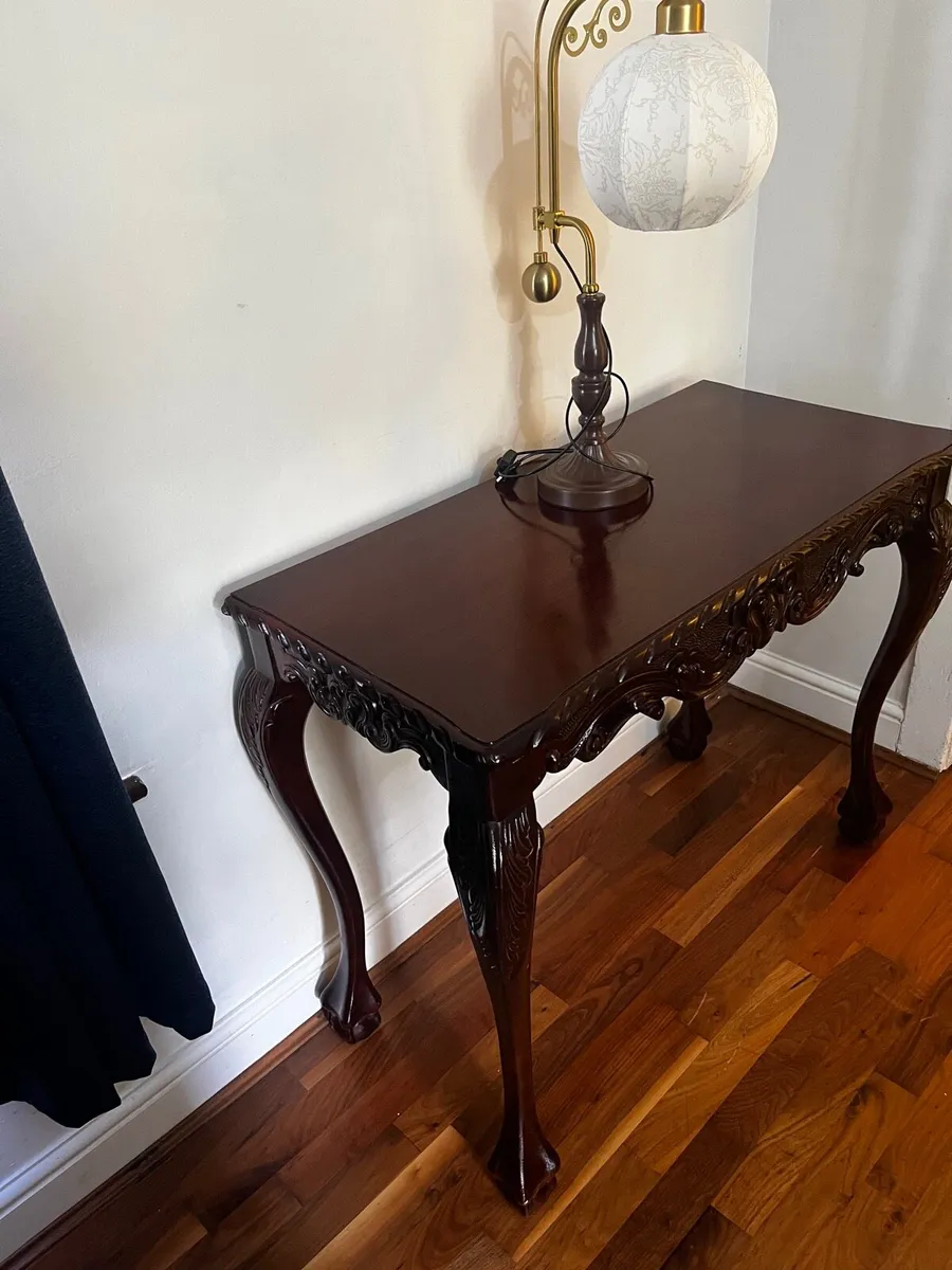 French Mahogany Ornate Console Table 19th Century - Image 2