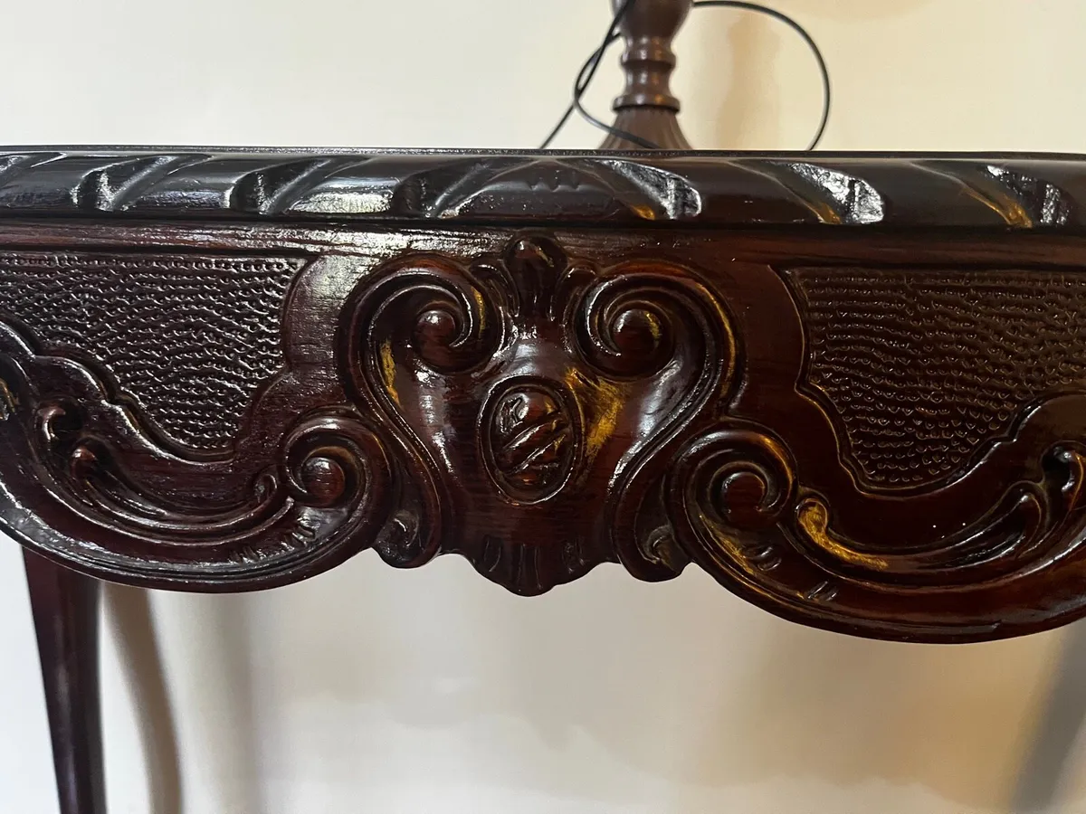 French Mahogany Ornate Console Table 19th Century - Image 3