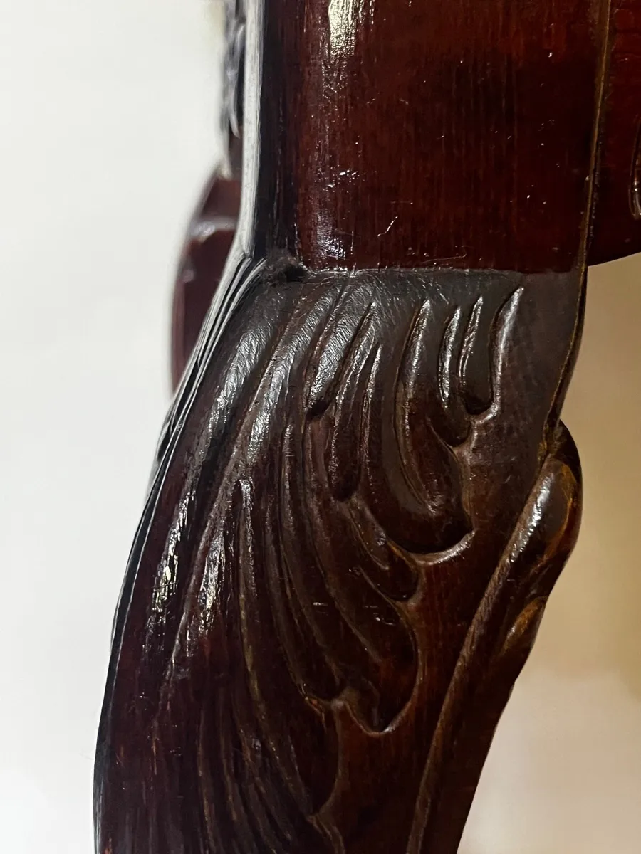 French Mahogany Ornate Console Table 19th Century - Image 4