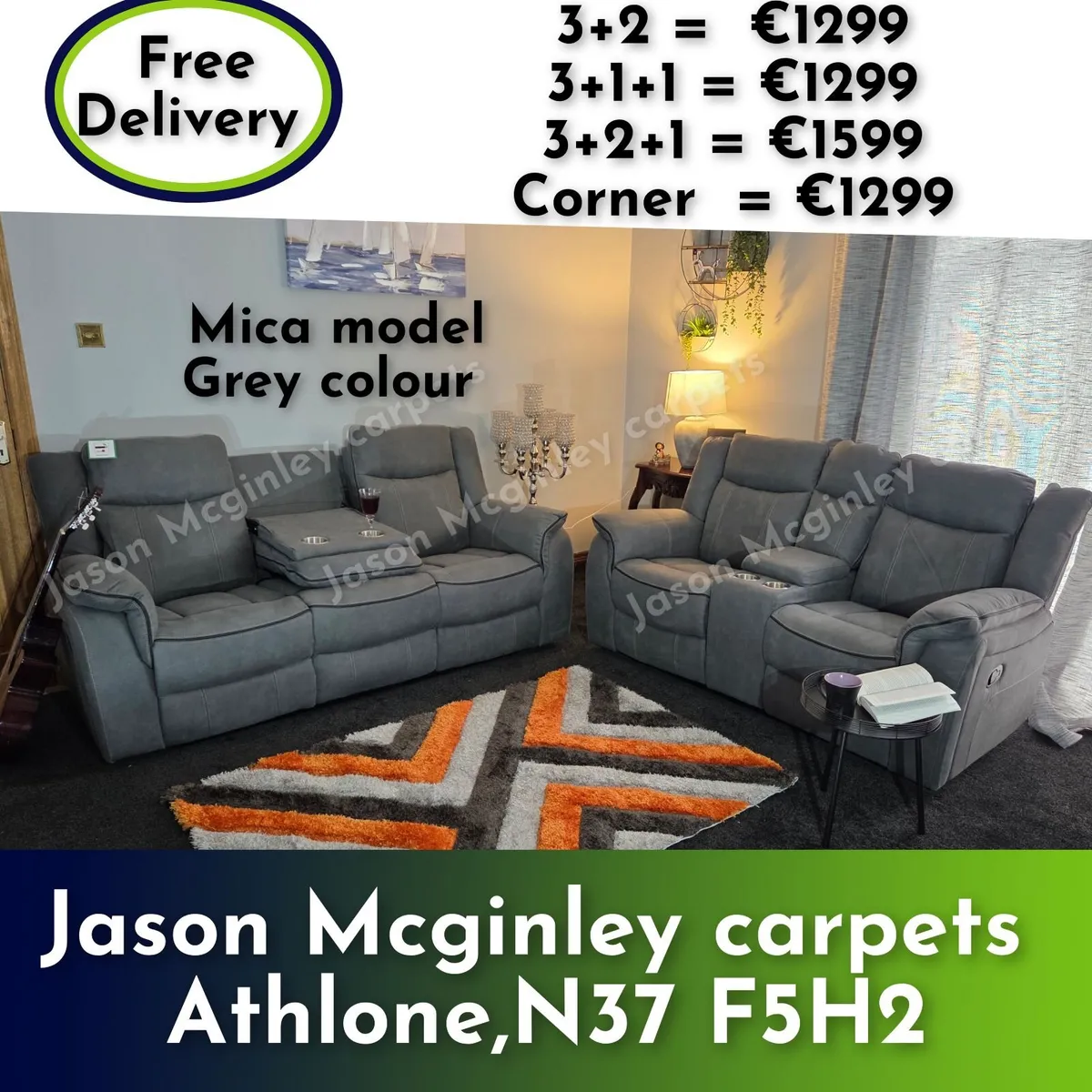 Mica sofas delivered - drinks holders - Image 4