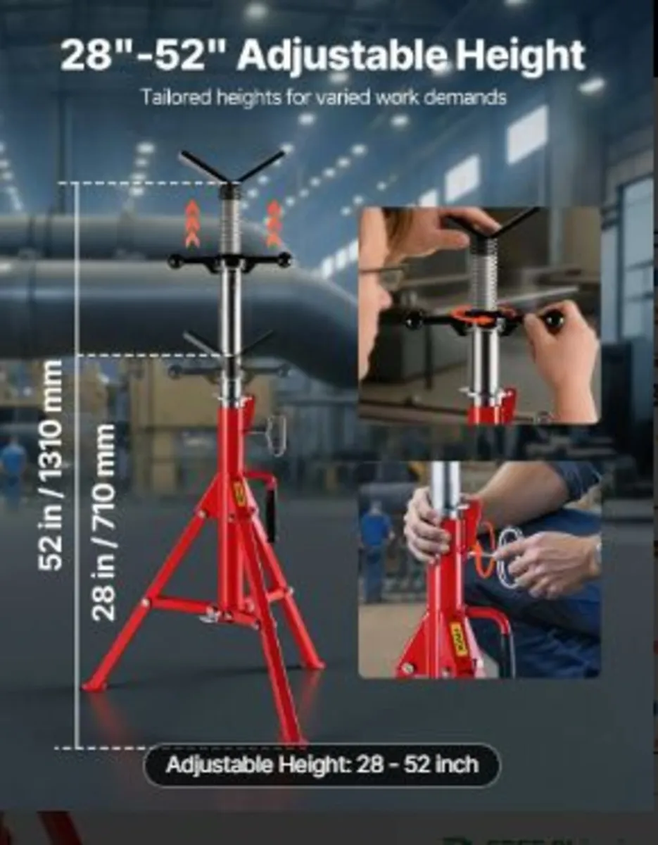 V Head Pipe Stand 0.3-30.5 cm Capacity - Image 2