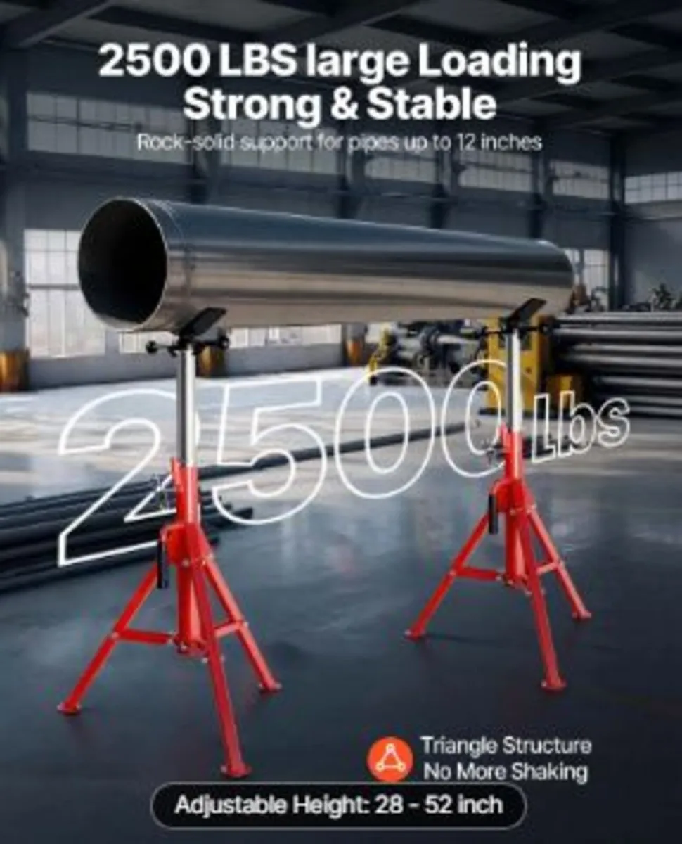 V Head Pipe Stand 0.3-30.5 cm Capacity - Image 3