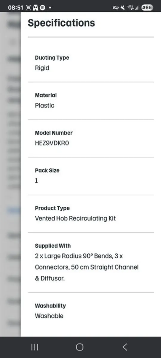 Bosch Vented Hob Recirculating Kit - Image 2