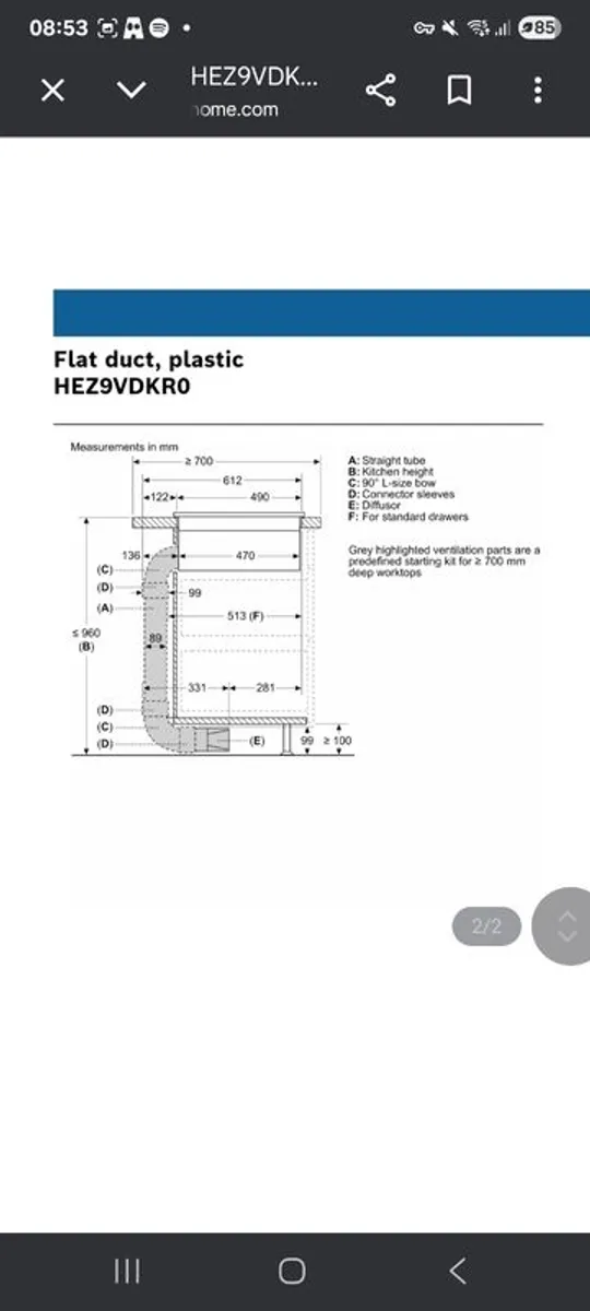 Bosch Vented Hob Recirculating Kit - Image 3