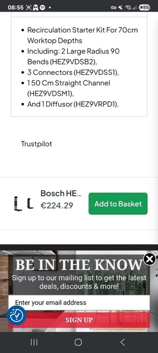 Bosch Vented Hob Recirculating Kit - Image 4