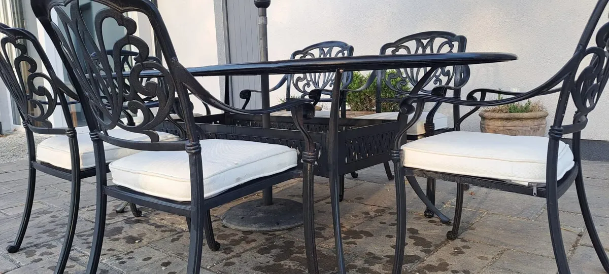 Hartman 6-piece patio dining sets with a parasol - Image 3