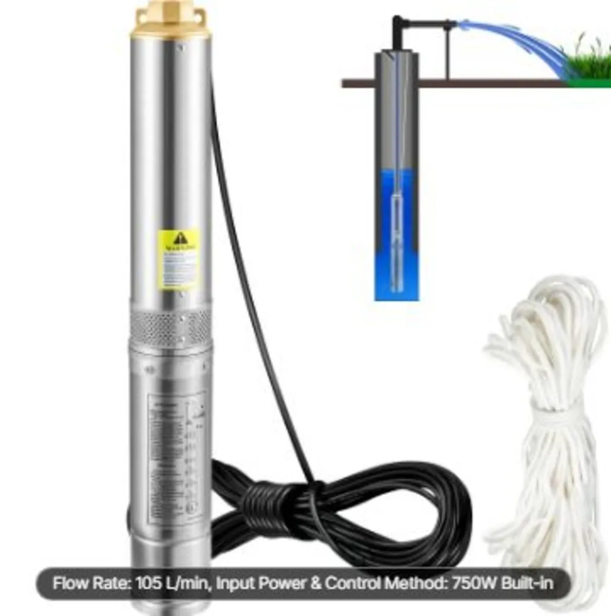 Deep Well Submersible Pump, 750W - Image 1