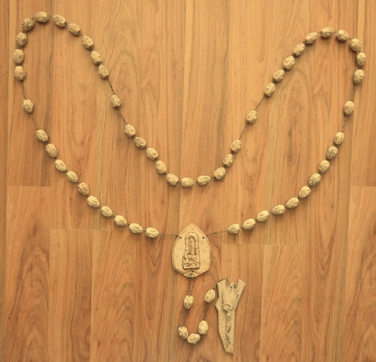 Large Vintage Wall Hanging Rosary Beads - Image 1