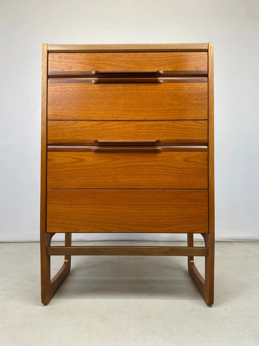 Rare Vintage Mid Century Meredew Teak Tallboy - Image 1