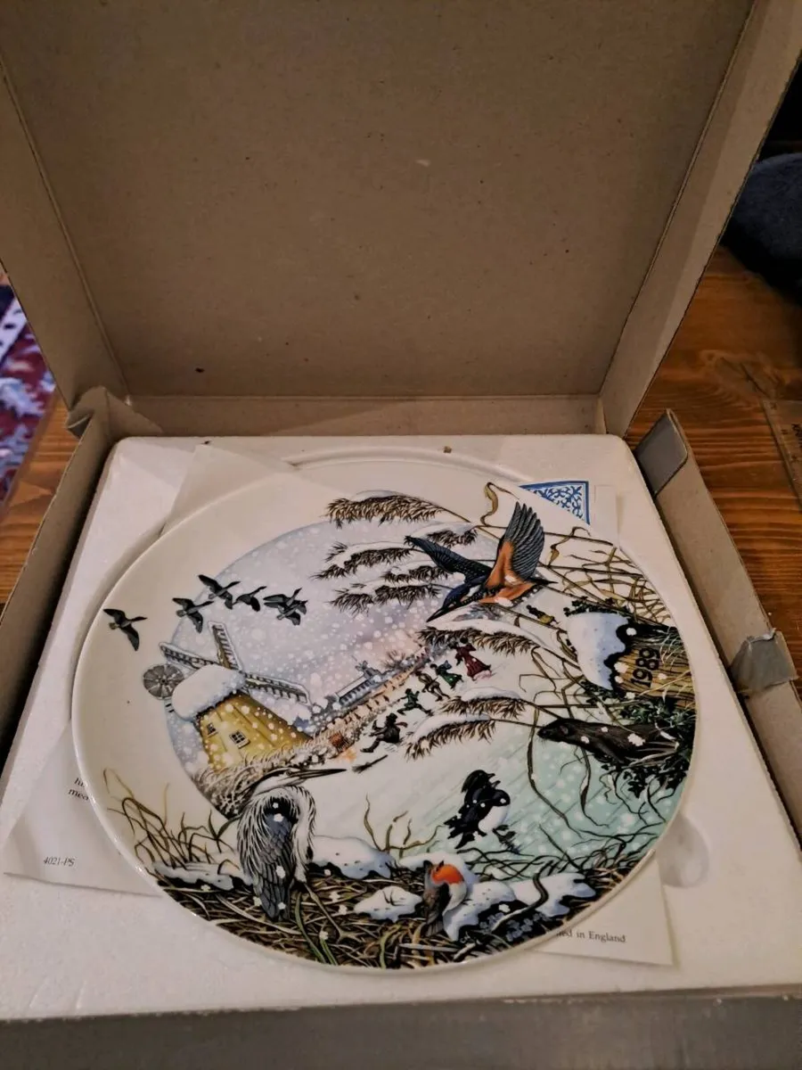 Wedgwood Collector Plate Skating on the Fen Boxed - Image 1