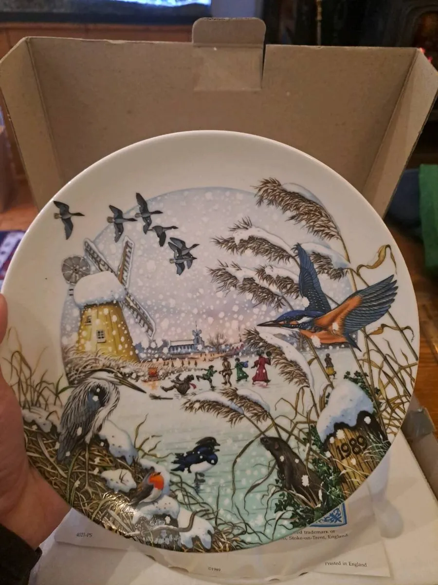 Wedgwood Collector Plate Skating on the Fen Boxed - Image 2
