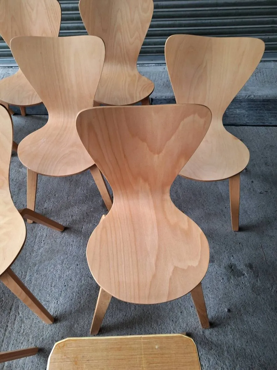 16 Wooden Cafe Chairs + 3 Stools (DELIVERY) - Image 4