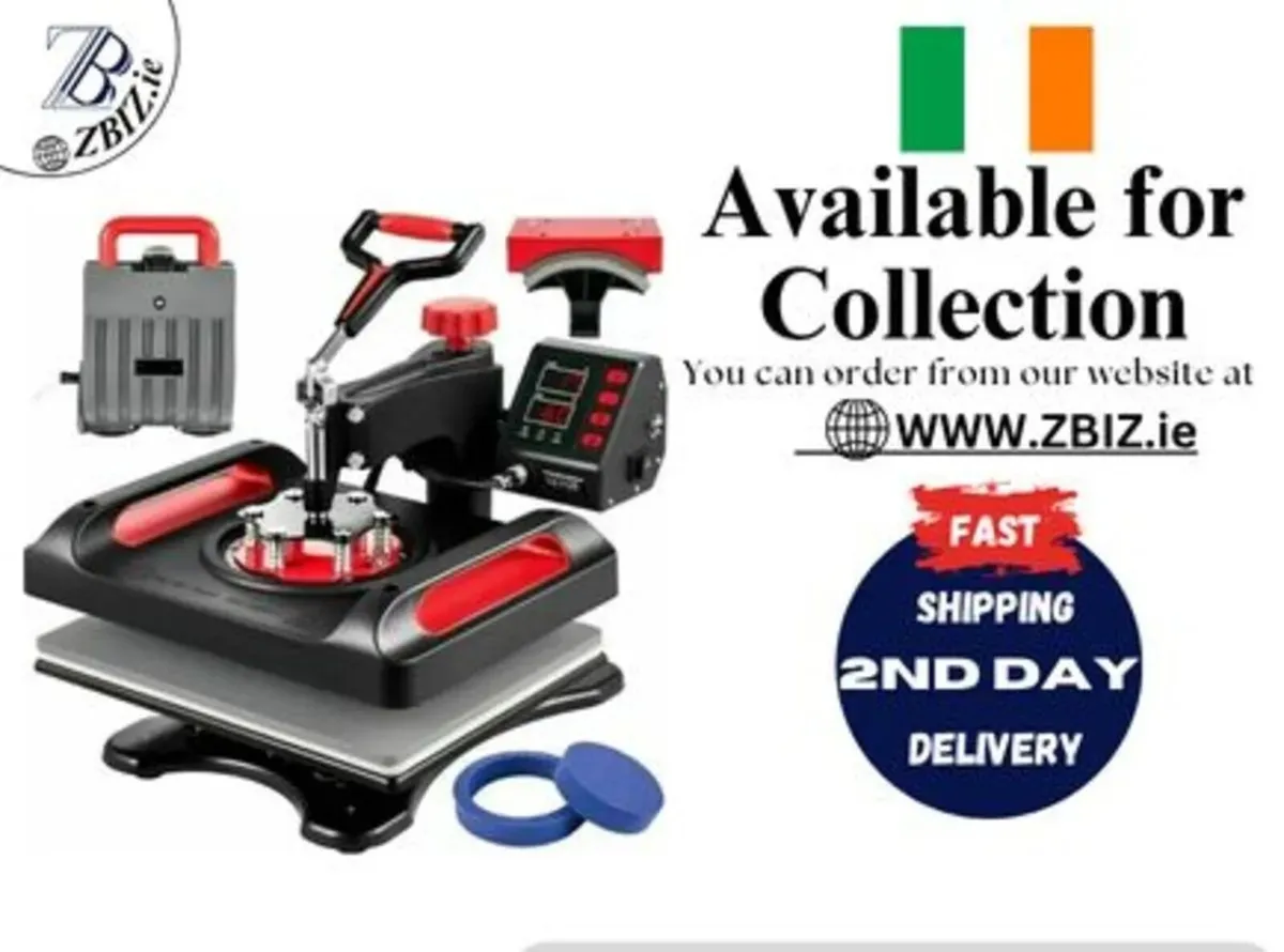 Heat Press Machine 5-in-1 Red 12x15 Printing Kit - Image 1
