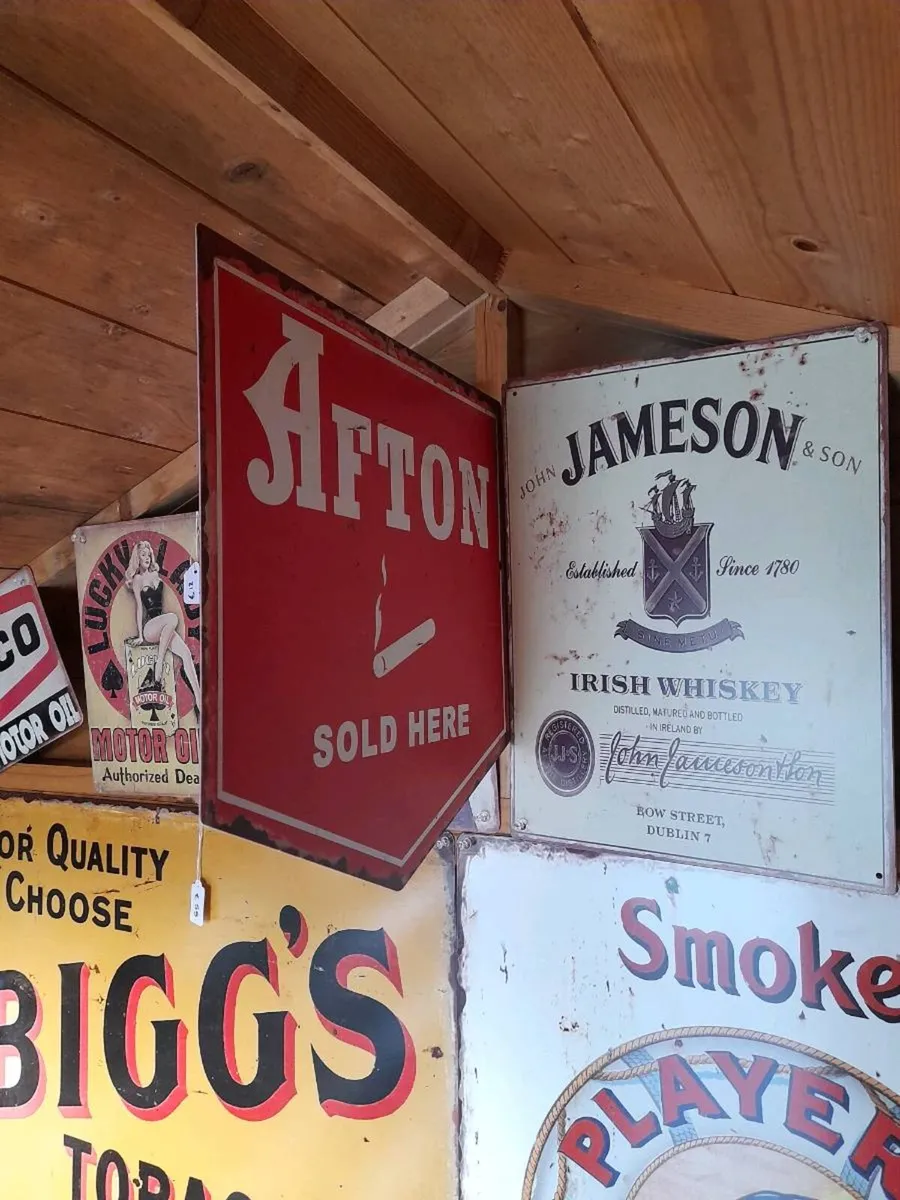 Afton Double Sided Tin Sign - Image 1