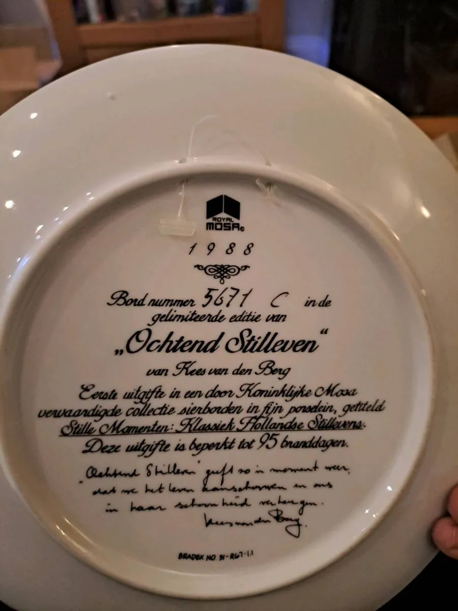 Royal Mosa Collector Plate 1988 - Image 2