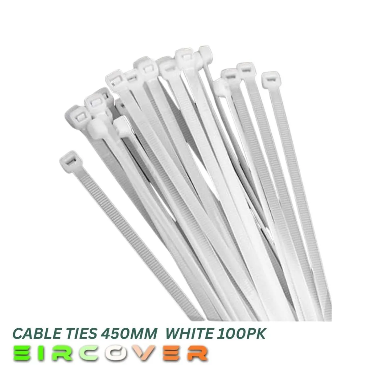 Heavy Duty White Cable Ties 450mm  White 100pk - Image 4