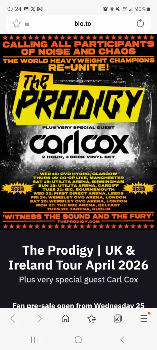 Prodigy 1xseated ticket - Image 1