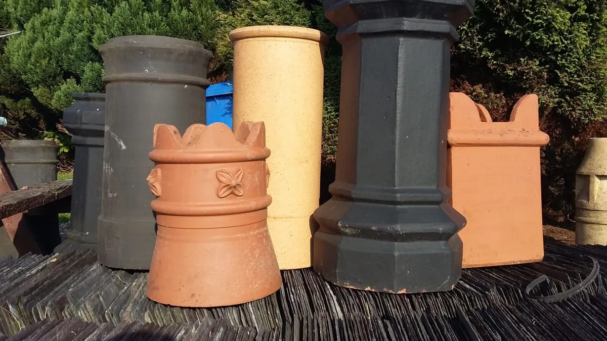 Bangor slates chimney pots floor ridge roof tiles - Image 2
