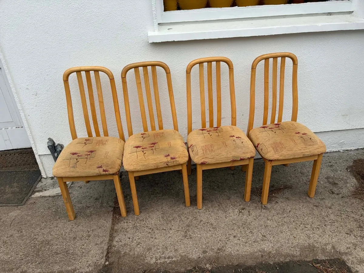 4 kitchen oak chairs €50 bundle - Image 2