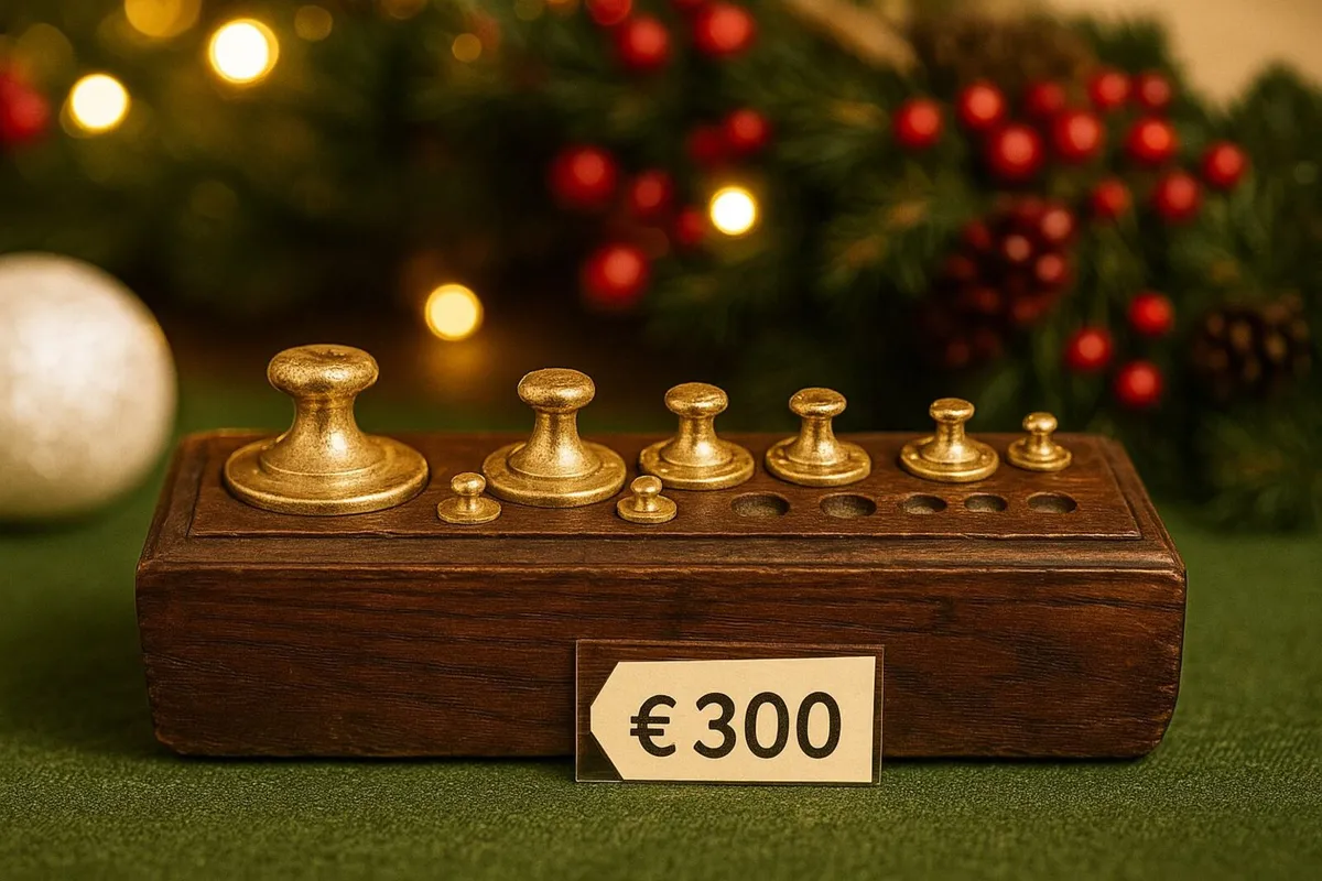 antique brass weights cottage scales vintage cave - Image 4