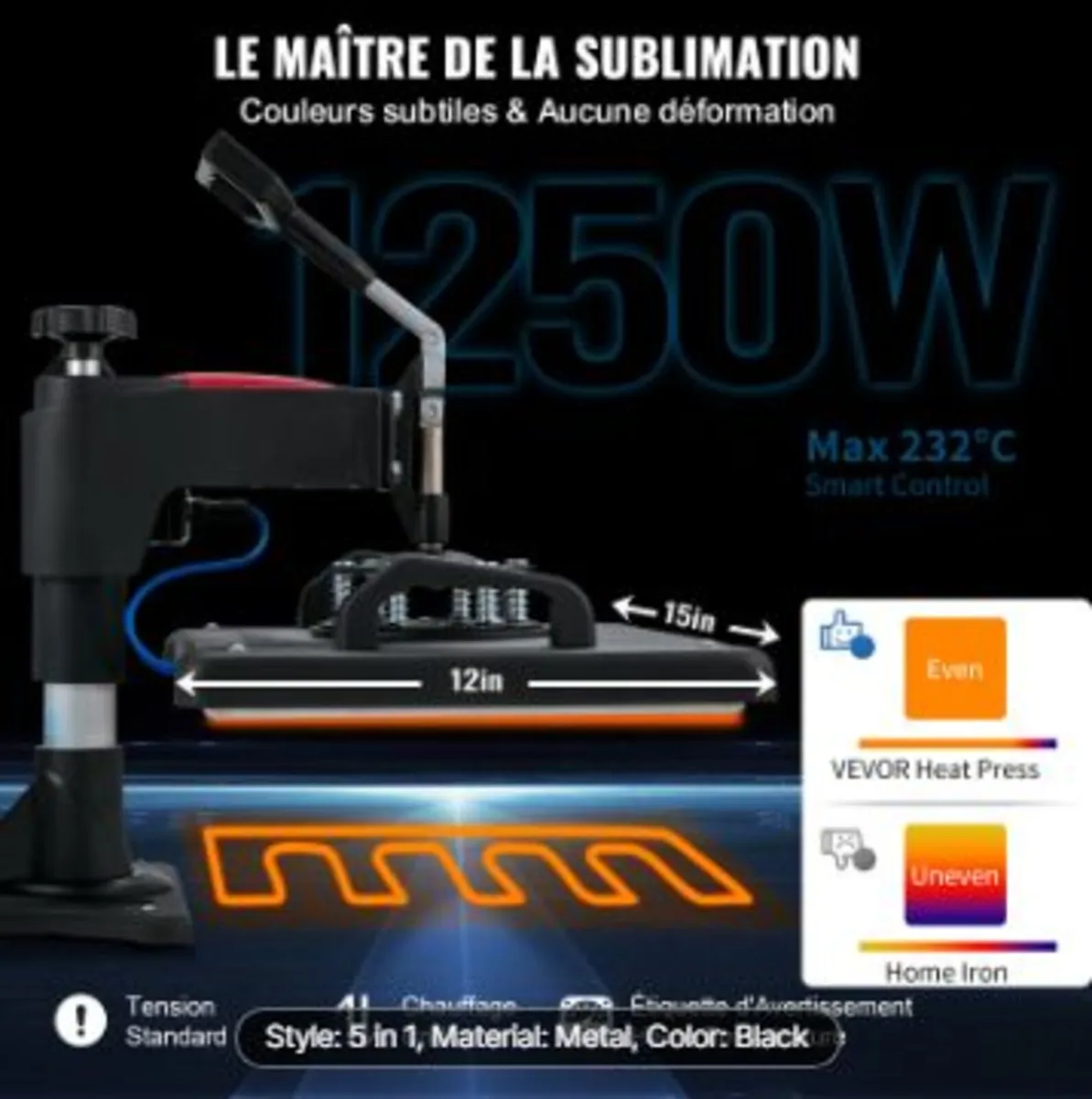 Heat Press, 5 in 1 Heat Press Machine - Image 2