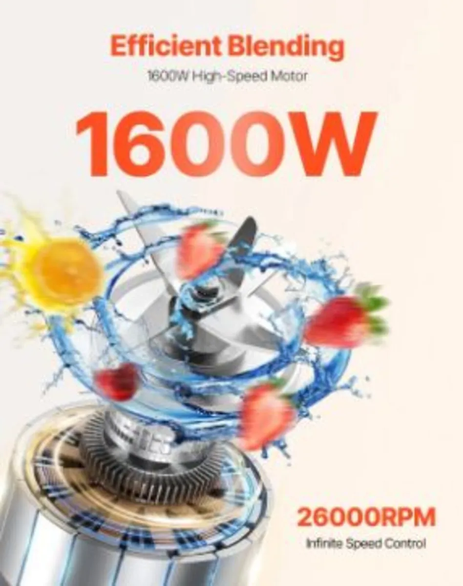 Blender for Smoothies, 85 oz 1600W, - Image 2