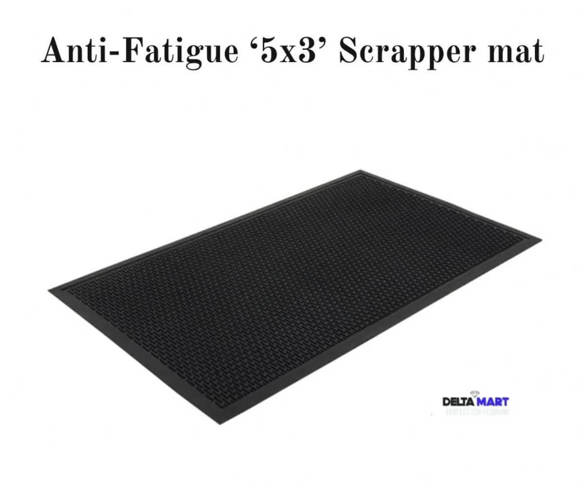 5ft x 3ft Rubber Scraper Mat – Heavy Duty Entrance - Image 1