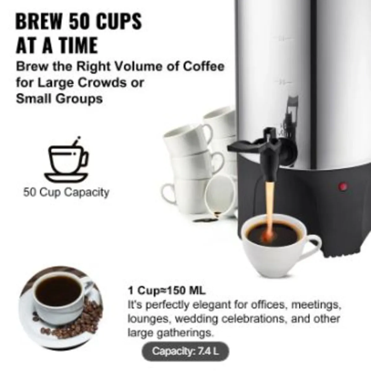 Commercial Coffee Urn, 50 Cups - Image 4