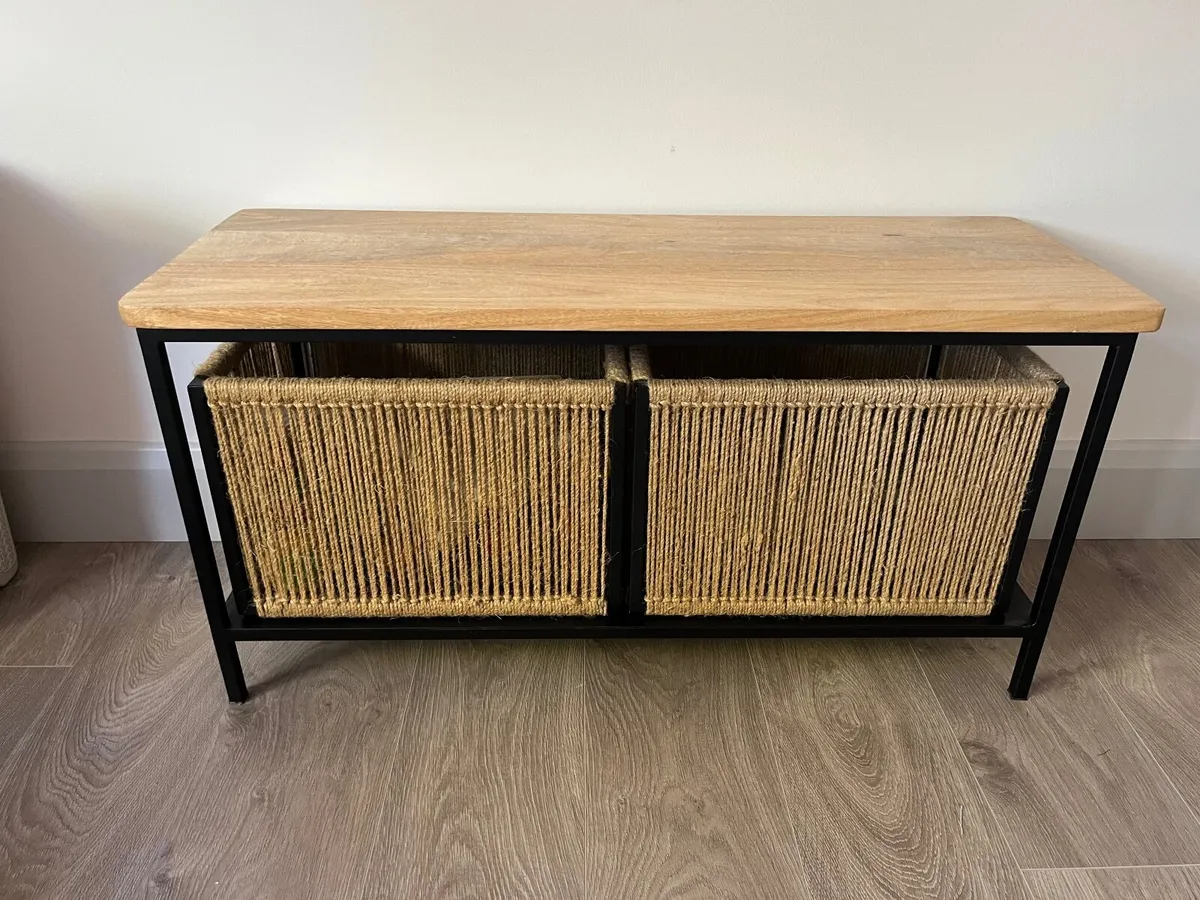 Helen James Considered Bench with Baskets - Image 2