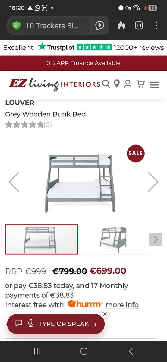 Solid Wooden Bunk Bed (DELIVERY) - Image 2