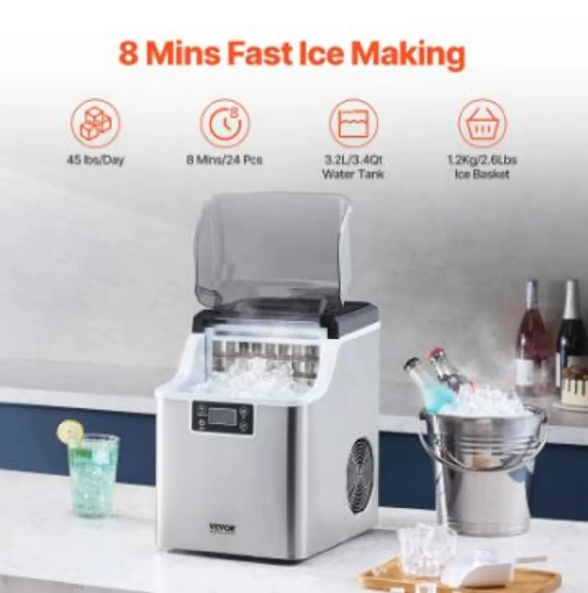 Countertop Ice Maker, 24 Cubes - Image 2