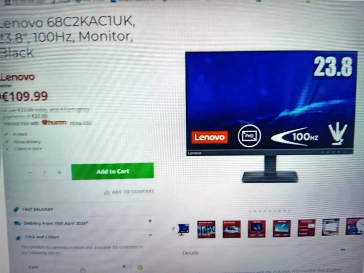Monitor/TV/Gaming/PC LENOVO 24 inch BRAND NEW - Image 1