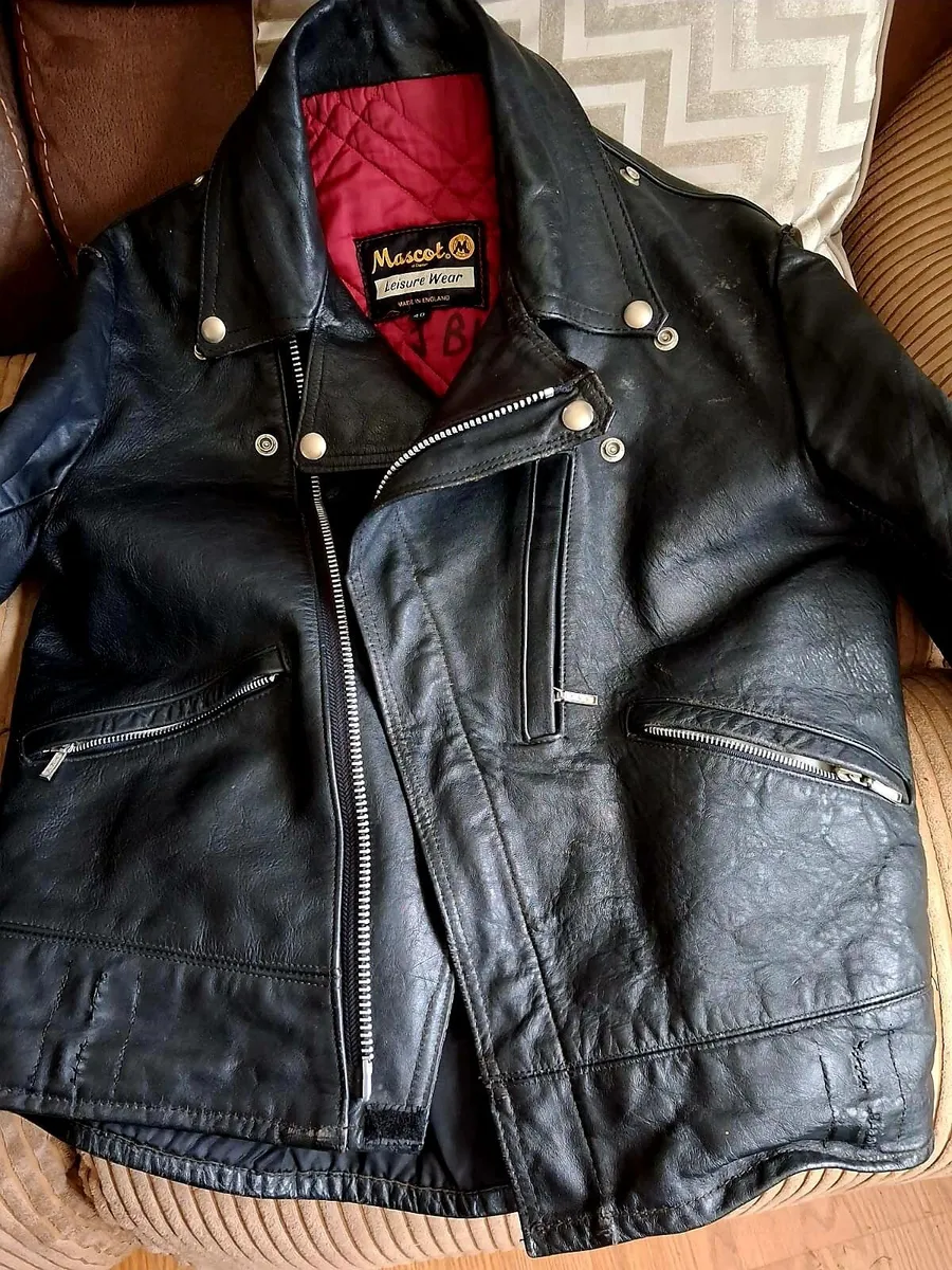 Vintage biker jacket unisex - Image 4