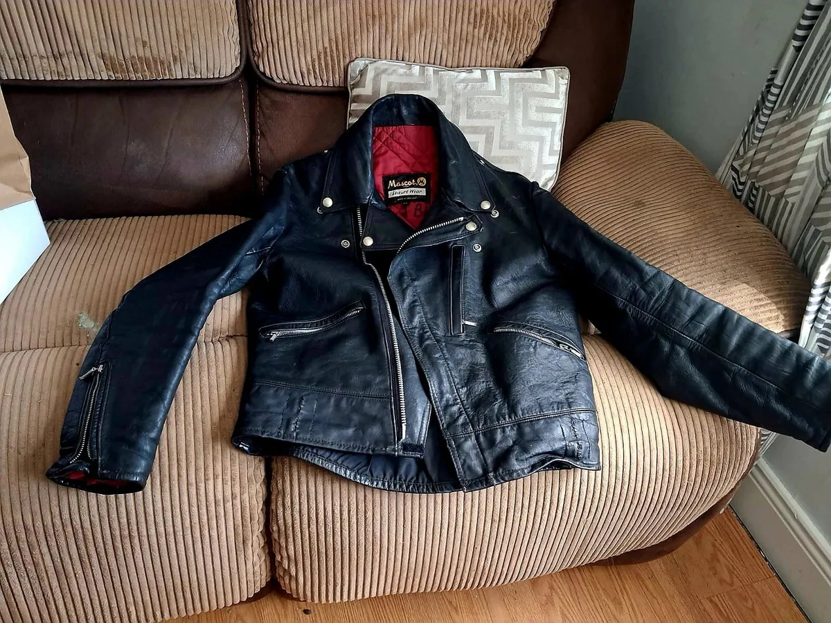 Vintage biker jacket unisex - Image 2
