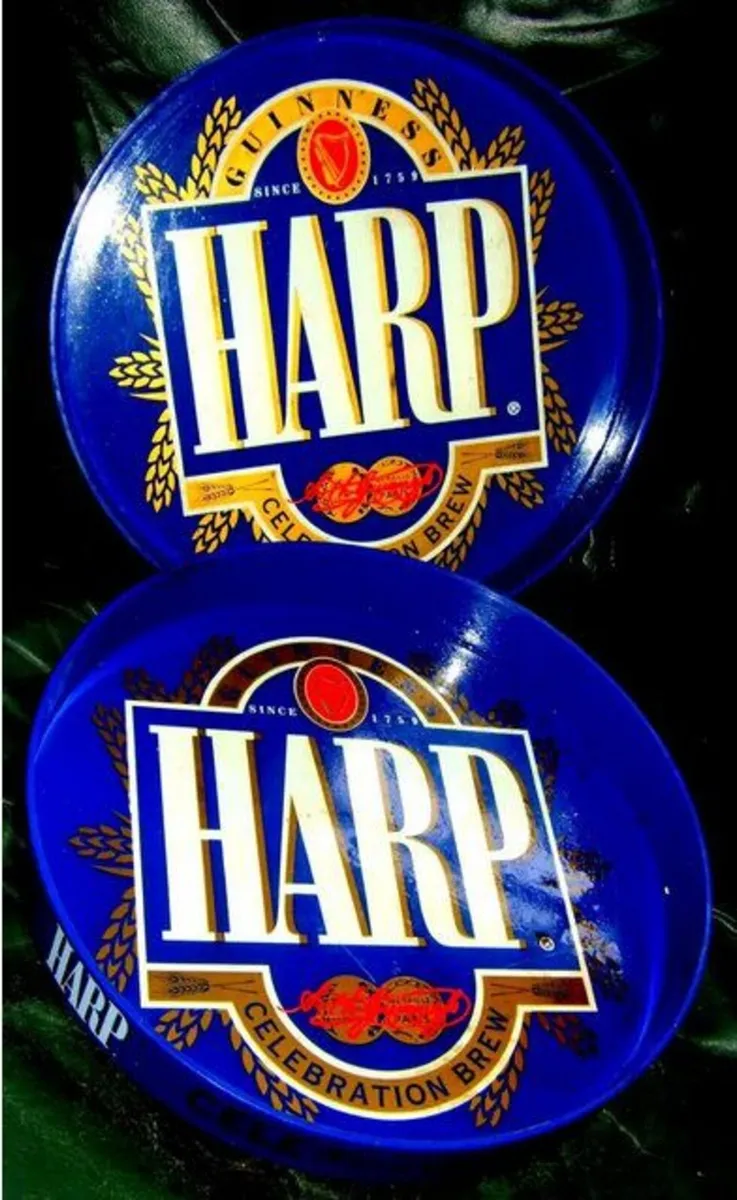 Pair ofVintage Harp 'Celebration Brew' Trays - Ima - Image 2