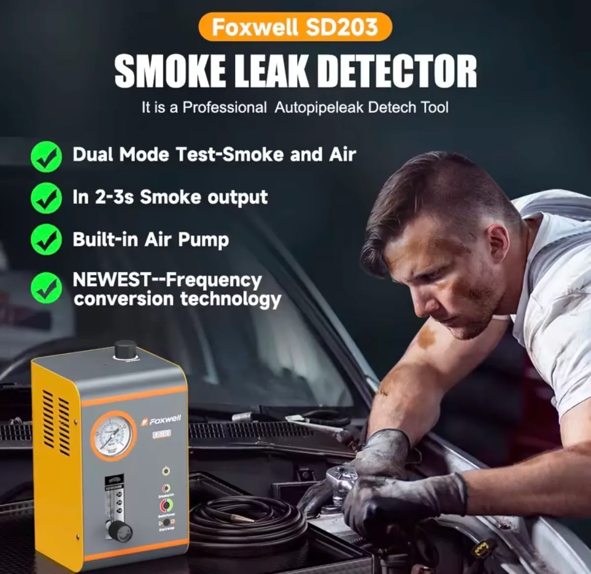 FOXWELL SD203 PRO Smoke Machine Automotive EVAP - Image 1