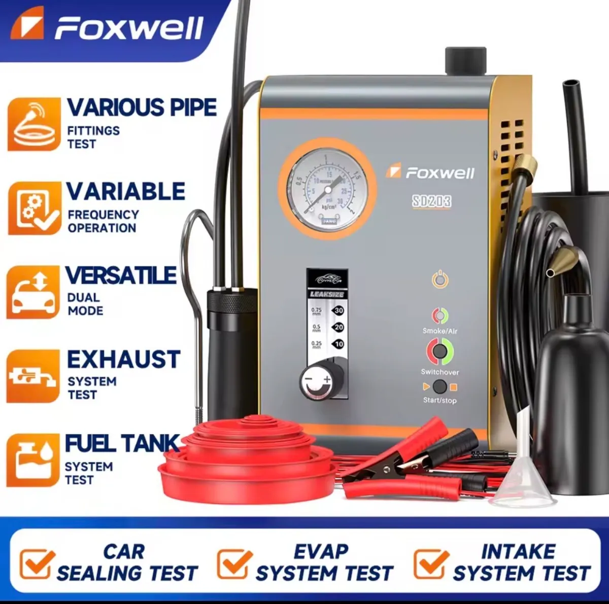 FOXWELL SD203 PRO Smoke Machine Automotive EVAP - Image 3