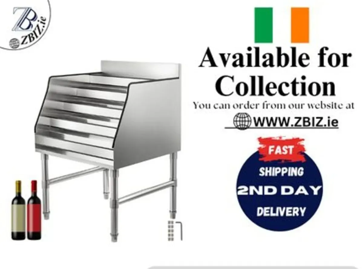 Wine Rack 24in 5-Tier Stainless Steel Storage - Image 1